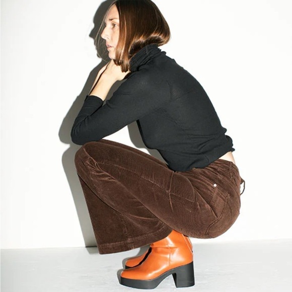 ROLLA'S Dusters Bootcut Espresso Corduroy Pants Size 25 High Rise Slim Boot New - Picture 3 of 16